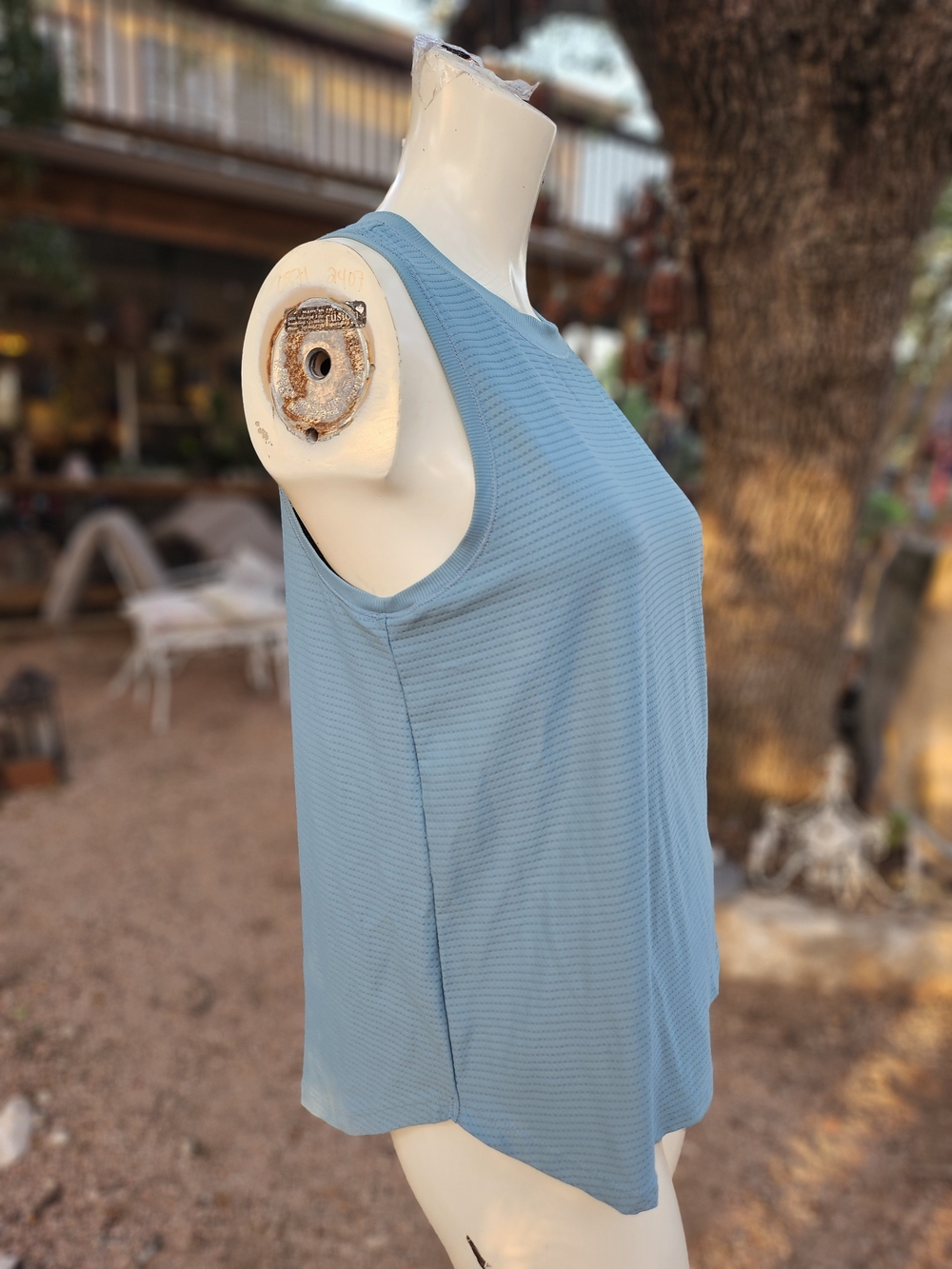 CALIA by Carrie Underwood Light Blue Textured Sleeveless Tank Top M - Picture 2 of 6
